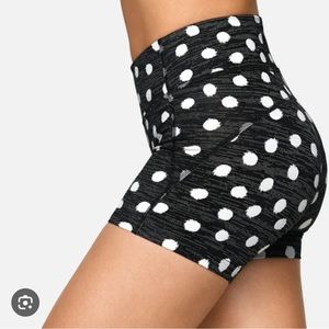 Outdoor voices tech sweat polka dot bike shorts